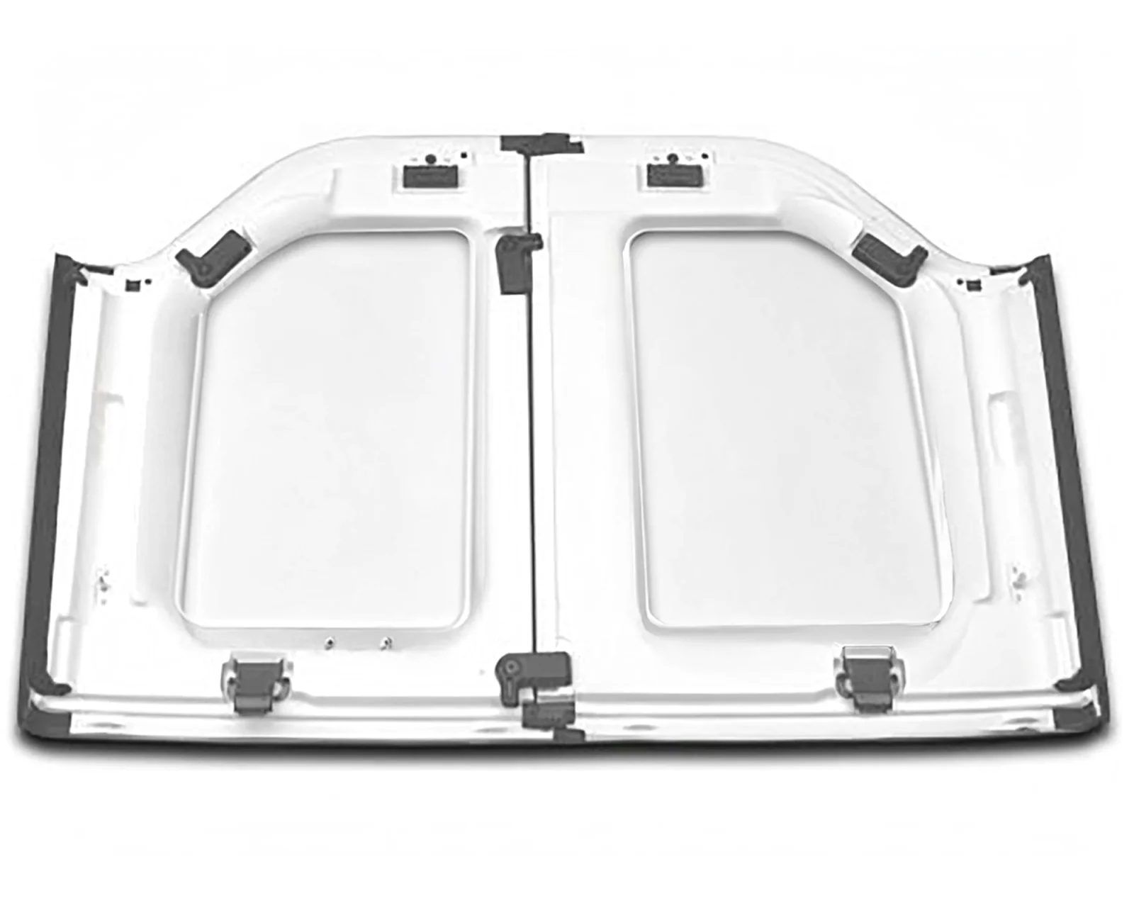 Jeep Wrangler with blank white hardtop Freedom Panels before installation